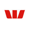 Westpac logo featuring a bold red letter 'W' symbol on the left, followed by the word 'Westpac' in black sans-serif font.