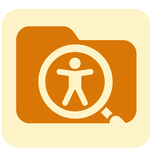 a file icon with the 'accessibility man' in front